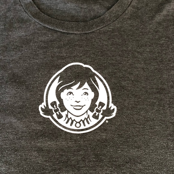 Wendy's Crew Employee Gray Uniform T Shirt Frosty Sz L - Picture 2 of 8